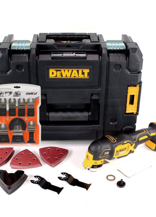 DeWalt DCS 355 NT Akku Oszillierer Multitool 18 V Brushless + TSTAK + 29 tlg. Zubehör + 6x Sägeblätter - ohne Akku, ohne Ladegerät - Toolbrothers