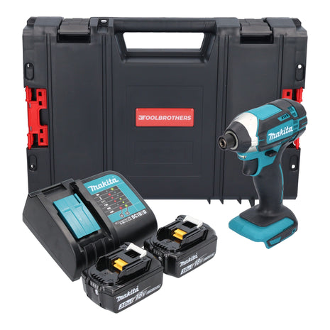 Makita DTD 152 SFJ-R Akku Schlagschrauber 18 V 165 Nm 1/4" + 2x Akku 3,0 Ah + Ladegerät + RHINO