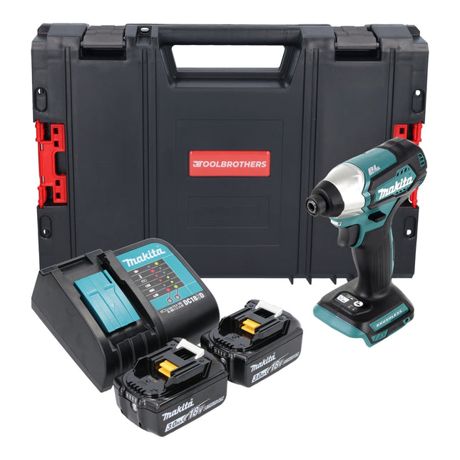 Makita DTD 155 SFJ-R akumulatorowy klucz udarowy 18V 140Nm bezszczotkowy + 2x akumulator 3,0 Ah + ładowarka + RHINO