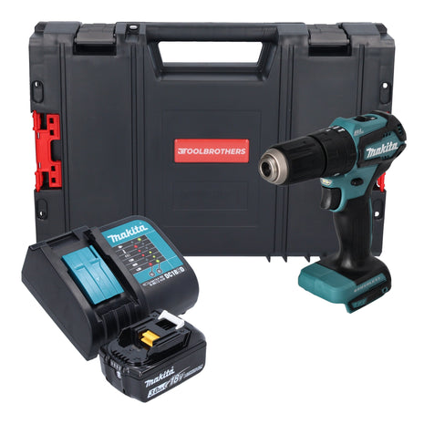 Makita DHP 483 SF1J-R Akku Schlagbohrschrauber 18 V 40Nm + 1x Akku 3,0 Ah + Ladegerät + RHINO