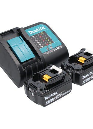 Makita DHP 484 SFJB-R perceuse à percussion sans fil 18 V 54 Nm sans balais noir + 2x batteries 3,0 Ah + chargeur + RHINO