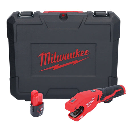 Milwaukee M12 PCSS-201C Akku Edelstahl Rohrabschneider 12 V 12 - 28 mm + 1x Akku 2,0 Ah + Koffer - ohne Ladegerät