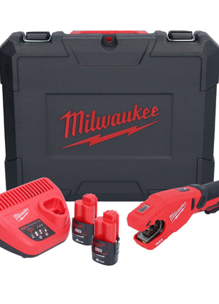 Milwaukee M12 PCSS-202C Akku Edelstahl Rohrabschneider 12 V ( 4933479242 ) 12 - 28 mm + 2x Akku 2,0 Ah + Ladegerät + Koffer