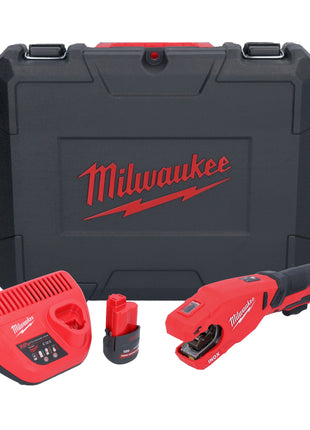 Milwaukee M12 PCSS-251C Akku Edelstahl Rohrabschneider 12 V 12 - 28 mm + 1x Akku 2,5 Ah + Ladegerät + Koffer