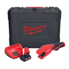 Milwaukee M12 PCSS-601C cortatubos de acero inoxidable a batería 12 V 12 - 28 mm + 1x batería 6,0 Ah + cargador + estuche