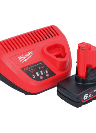 Milwaukee M12 PCSS-601C cortatubos de acero inoxidable a batería 12 V 12 - 28 mm + 1x batería 6,0 Ah + cargador + estuche