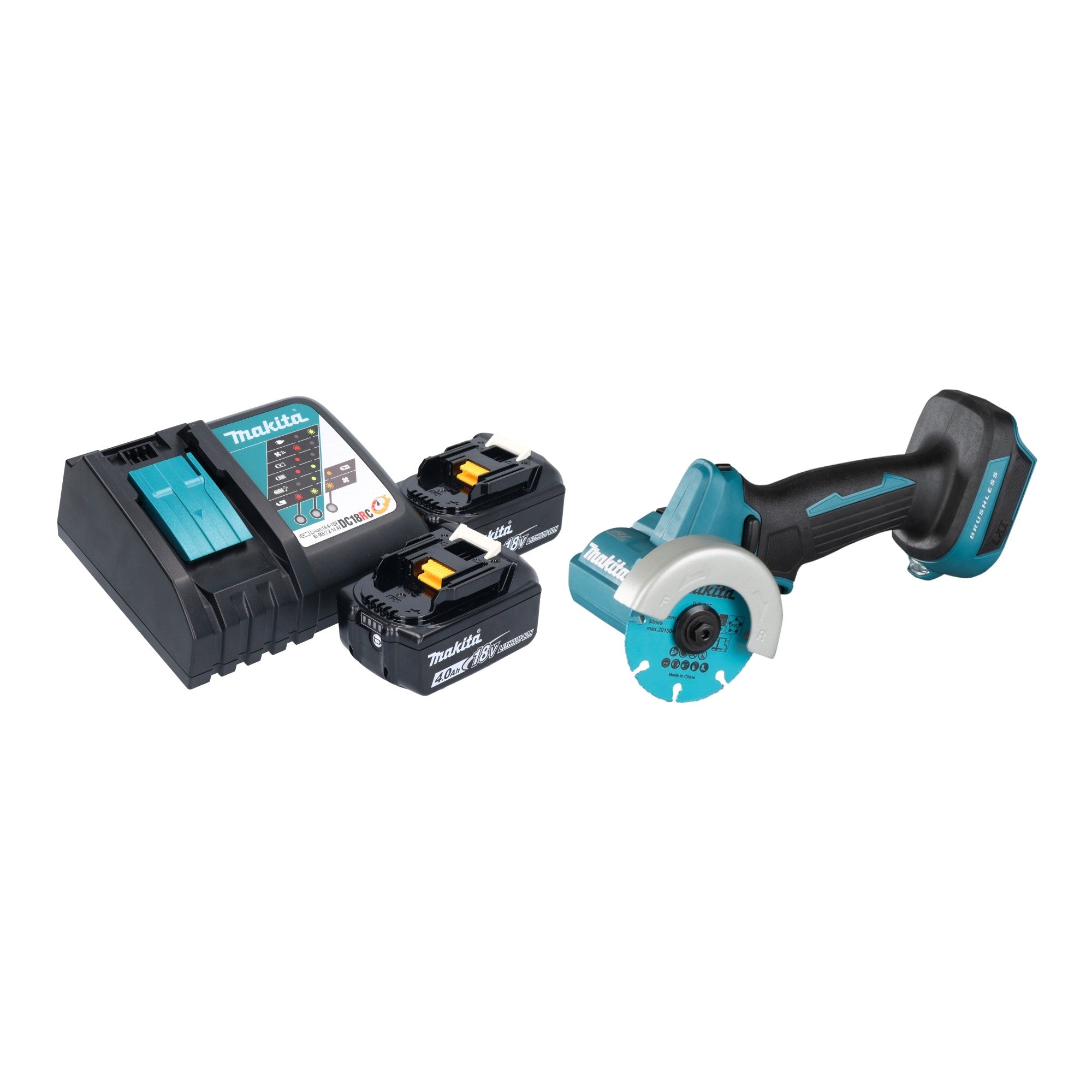Makita DMC 300 RM Akku Winkelschleifer 18 V 76 mm Brushless 2x Akku 4 0 Ah Ladegeraet 0 - toolbrothers