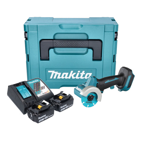 Makita DMC 300 RFJ akumulatorowa szlifierka kątowa 18 V 76 mm bezszczotkowa + 2x akumulator 3,0 Ah + ładowarka + Makpac