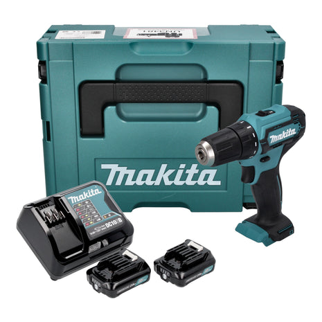 Makita DF 333 DSAJ Akku Bohrschrauber 12 V max. 30 Nm + 2x Akku 2,0 Ah + Ladegerät + Makpac