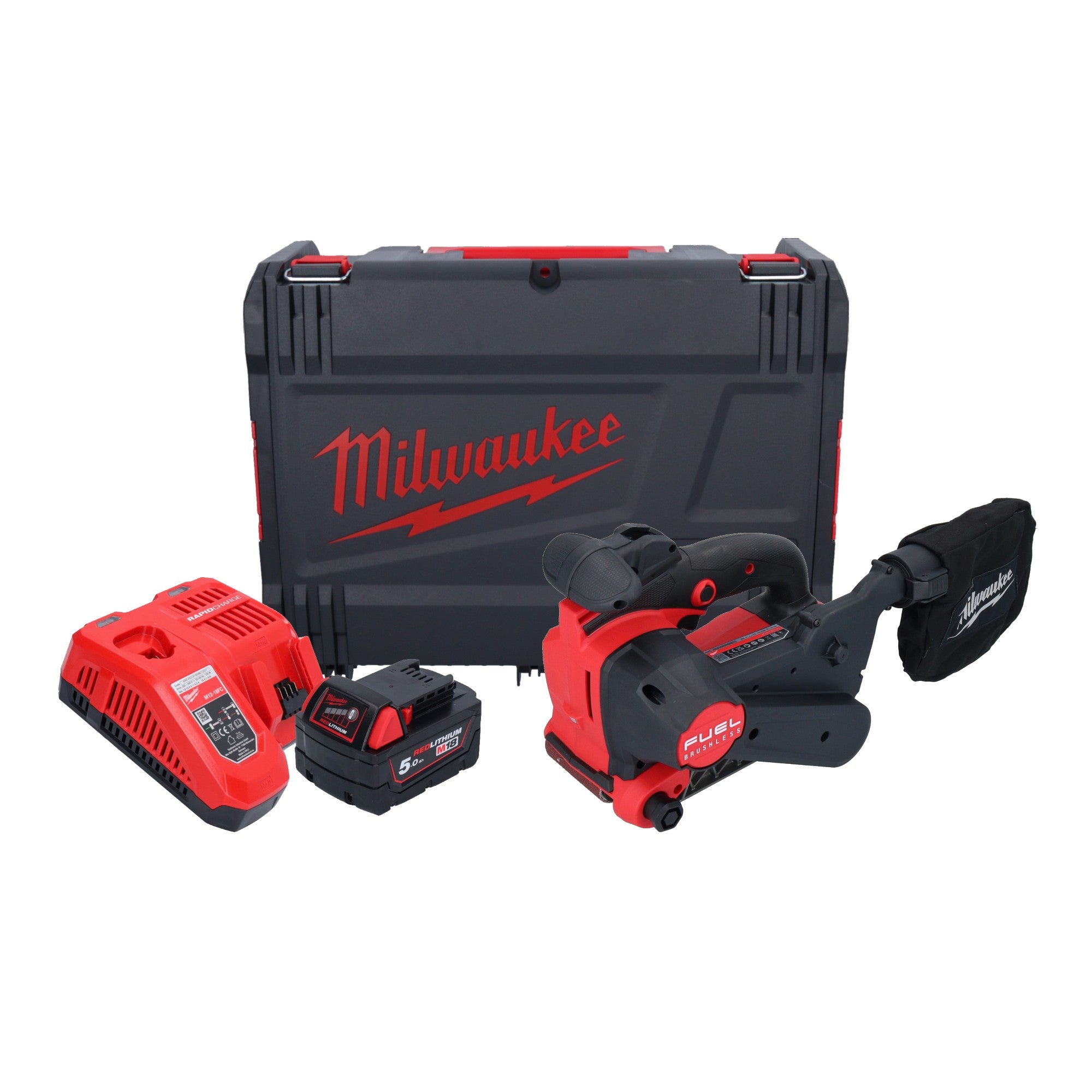 Milwaukee M18 FBTS75 501X Akku Bandschleifer 18 V 75 x 457 mm Brushless 1x Akku 5 0 Ah Ladegeraet HD Box 0 - toolbrothers