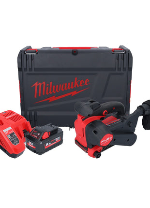 Milwaukee M18 FBTS75-551X Akumulatorowa szlifierka taśmowa 18 V 75 x 457 mm bezszczotkowa + 1x akumulator 5,5 Ah + ładowarka + skrzynka HD