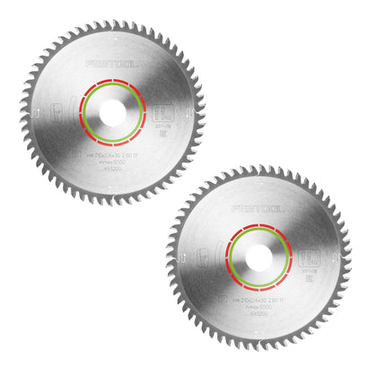 Festool HW 210x2,4x30 TF60 Piła tarczowa LAMINATE/HPL 2 szt. ( 2x 493200 ) 210 x 2,4 x 30 mm 60 zębów do laminatów, płyt powlekanych, szkła akrylowego, płyt z żywicy melaminowej i materiałów o litej powierzchni