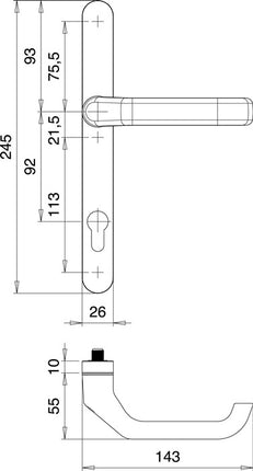 Zestaw drzwi profilowych EDI Atlas 1200/0026 Aluminium F1 ( 3000200040 )