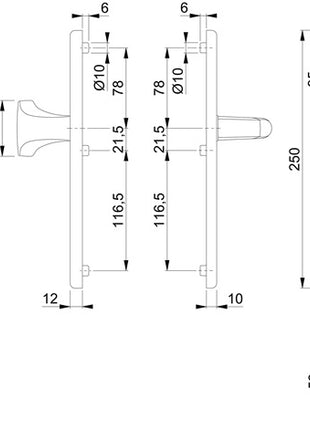 HOPPE Security furniture London 61G/2221/2210/113 Aluminium F2 ( 3000209033 )