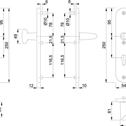 Meble ochronne HOPPE Stockholm 76G/3331/3410/1140 Aluminium F1 ( 3000209124 )