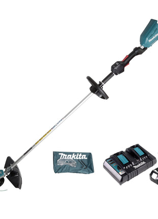 Makita DUR 364 LUG2 Akku Rasentrimmer 36V ( 2x 18V ) 250/350mm Brushless + 2x Akku 6,0Ah + Doppelladegerät - Toolbrothers