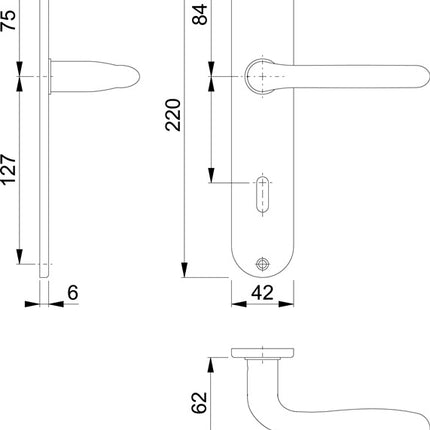 HOPPE zestaw długich rozet Cardiff E1850Z/302 stal nierdzewna F69 ( 3000252428 )