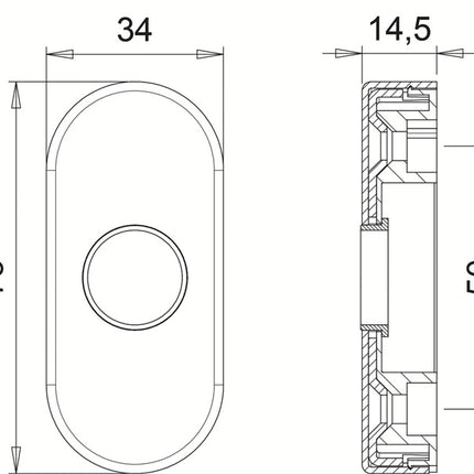Rozeta klamki EDI 2033/0000 Aluminium F1 ( 3000252708 )
