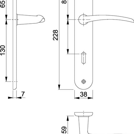 Zestaw długich płytek HOPPE Istanbul M171/332P mosiądz F49 ( 3000253677 )