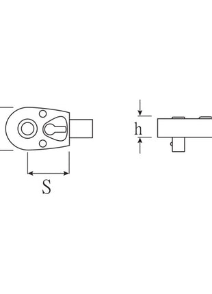 STAHLWILLE Cliquet réversible à levier enfichable 725QR/ 4 1/4 ″ 9 x 12 mm ( 4000826588 )