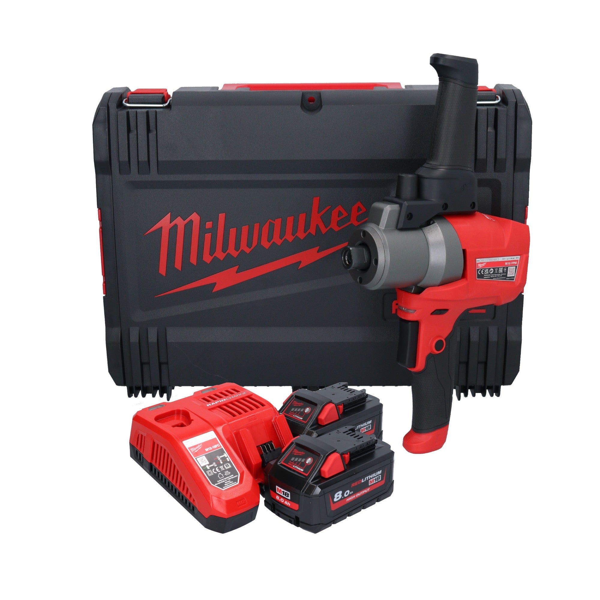 Milwaukee M18 FPM 802X Akku Ruehrgeraet 18 V 20 l Brushless 2x Akku 8 0 Ah Ladegeraet HD Box 0 - toolbrothers