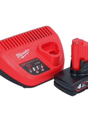 Meuleuse droite à batterie Milwaukee M12 FDGS-401 12 V 6 / 8 mm sans balais + 1x batterie 4,0 Ah + chargeur