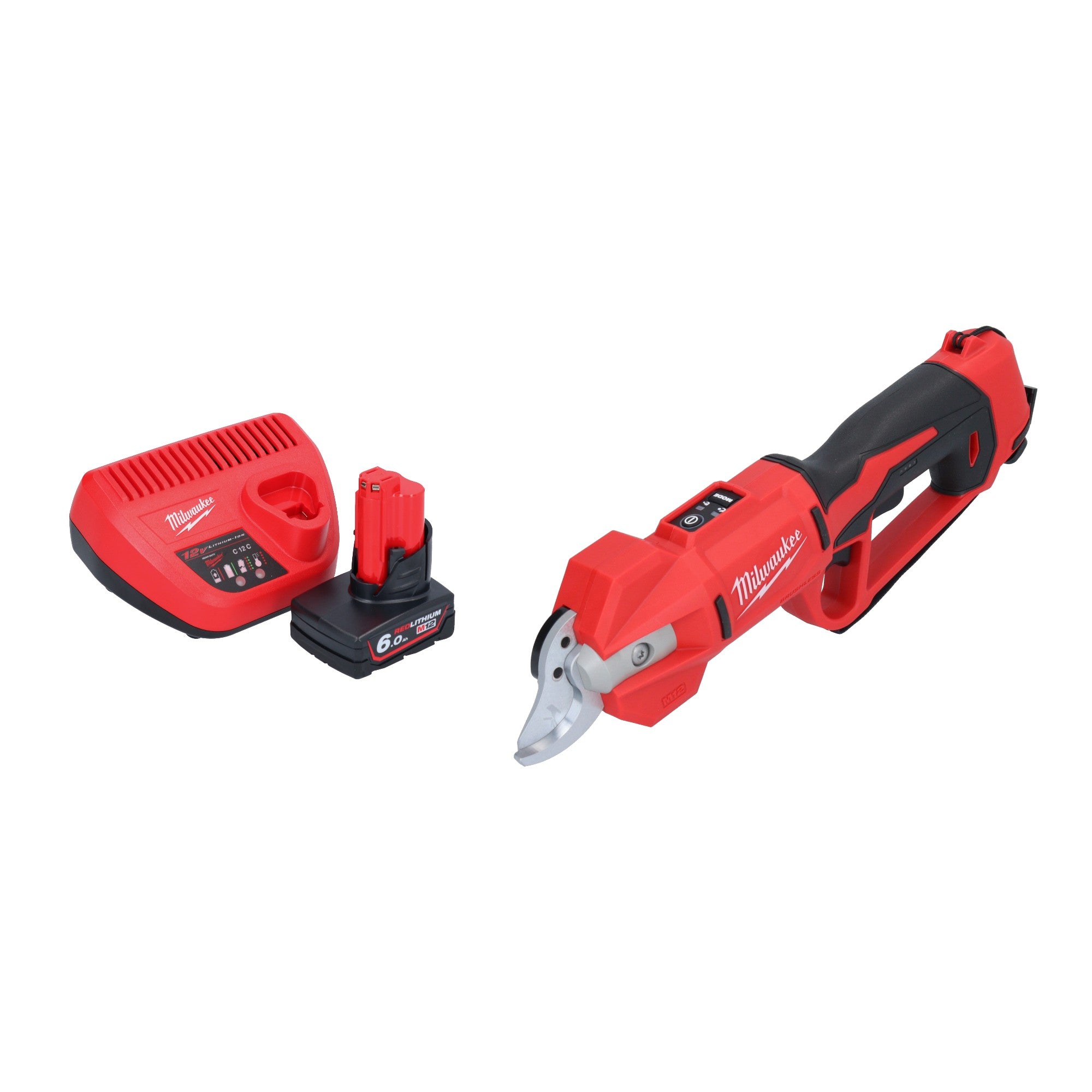 Milwaukee M12 BLPRS 601 Akku Astschere 12 V 32 mm 1x Akku 6 0 Ah Ladegeraet 0 - toolbrothers