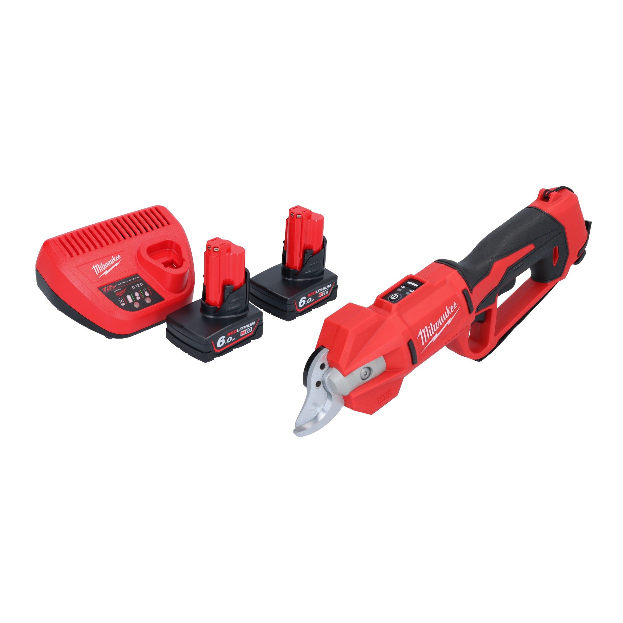Milwaukee M12 BLPRS 602 Akku Astschere 12 V 32 mm 2x Akku 6 0 Ah Ladegeraet 0 - toolbrothers