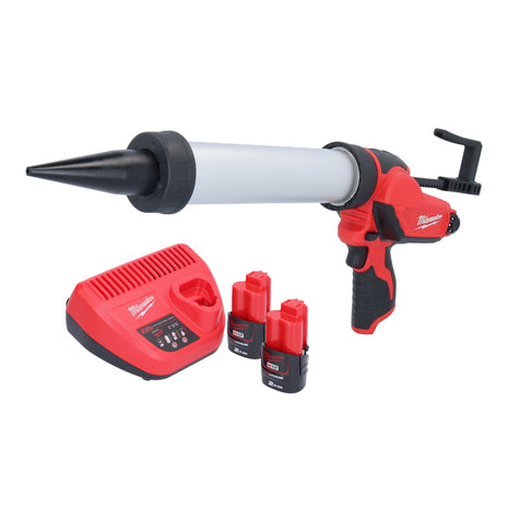 Milwaukee M12 PCG/400A-202 Akku Kartuschenpistole 12 V 400 ml + 2x Akku 2,0 Ah + Ladegerät