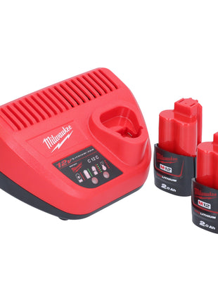 Pistola de cartuchos a batería Milwaukee M12 PCG/400A-202 12 V 400 ml + 2x baterías 2,0 Ah + cargador