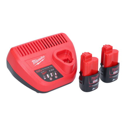Milwaukee M12 PCG/400A-302 Akumulatorowy pistolet na kartusze 12 V 400 ml + 2x akumulator 3,0 Ah + ładowarka