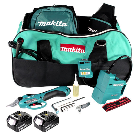 Makita DUP 361 M Akku Rebschere Astschere 36 V ( 2x 18 V ) + 2x Akku 4,0 Ah + Tasche - ohne Ladegerät - Toolbrothers