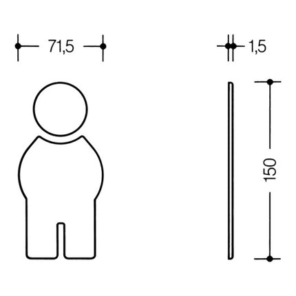 HEWI Symbol Man 710XA.150.1 kolor stali nierdzewnej nr XA ( 3000206438 )