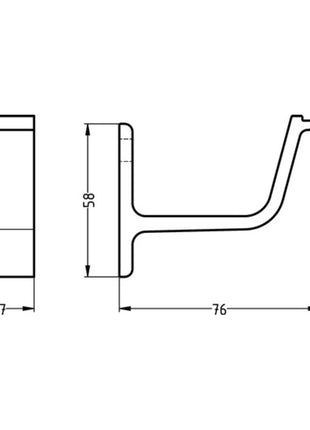 Soporte pasamanos HERMETA 3551 aluminio plastificado negro (3000283343)