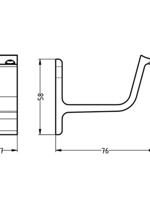 Soporte pasamanos HERMETA 3553 aluminio plastificado negro (3000283347)