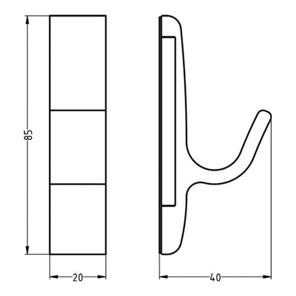 HERMETA magnetyczny wieszak na ubrania 0150 pojedynczy występ 40 mm ( 3000283361 )