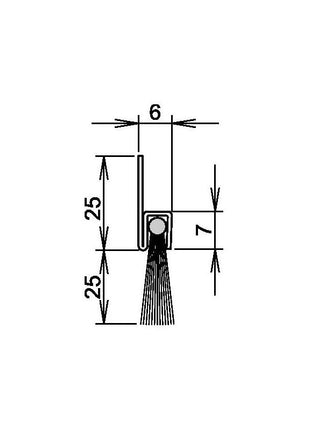 ATHMER Bürstentürdichtung Ferrobros FA 25-6 Länge 1250 mm Breite 6 mm ( 3327023017 )