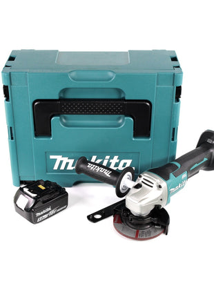 Makita DGA 458 T1J Akku Winkelschleifer 18 V 115mm Brushless + 1x Akku 5,0Ah + Makpac - ohne Ladegerät - Toolbrothers