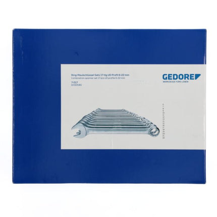 GEDORE Zestaw kluczy płasko-oczkowych 7-017 17-częściowy szerokość klucza 6-22 mm ( 4000770296 )