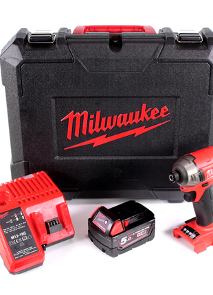 Milwaukee M18 FQID 501C 18 V 1/4" Brushless Li-Ion Akku Schlagschrauber SURGE  im Werkzeugkoffer + 1x M18 B5 5,0 Ah Akku + M12-18C Ladegerät - Toolbrothers