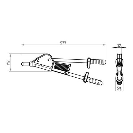 Nitownica dźwigniowa GESIPA HN 2 Długość 570 mm ( 4000813062 )