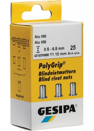 GESIPA Écrou à river PolyGrip® tige de rivet D. x l. 9 x 18 mm M6 ( 4000813826 )