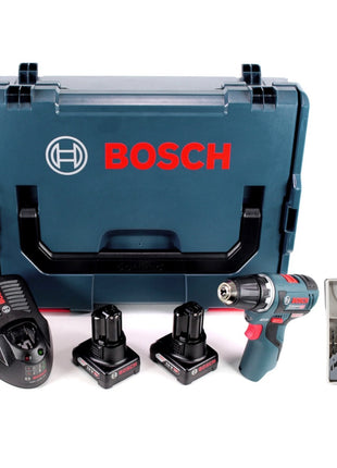 Bosch GSR 12V-20 Professional Akku Bohrschrauber Brushless + L-Boxx + 2x Akku 6,0Ah + 1x Ladegerät + 1x Holzbohrer Set - Toolbrothers