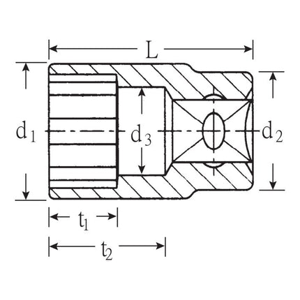 STAHLWILLE Klucz nasadowy 45 3/8 ″ 12-stronny ( 4000826289 )