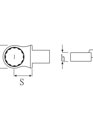 STAHLWILLE Outil à emmancher à anneau 732/40 19 ouverture de clé 19 mm 14 x 18 mm ( 4000826548 )