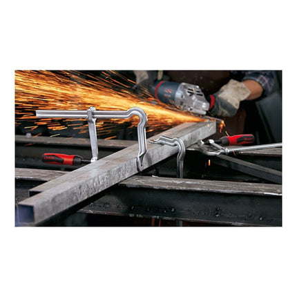 Zacisk śrubowy BESSEY OMEGA wykonany w całości ze stali Szerokość mocowania 200 mm Występ 100 mm ( 4000831471 )