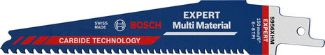 Lame de scie alternative BOSCH Expert multi-matériaux longueur 150 mm largeur 25 mm (4000837469)