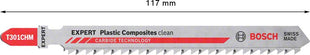 Hoja de sierra de calar BOSCH Plastic Composites T301CHM longitud total 117 mm (4000837478)