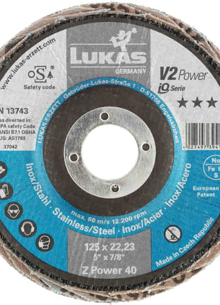 LUKAS Disque à lamelles V2 POWER ZK D. 125 mm granulation 40 plat ( 4000840346 )