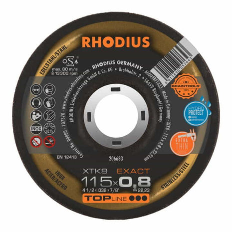 RHODIUS Trennscheibe XTK8 D115x0,8mm gekröpft ( 4000841290 )